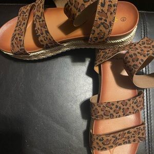 Cheetah print sandals